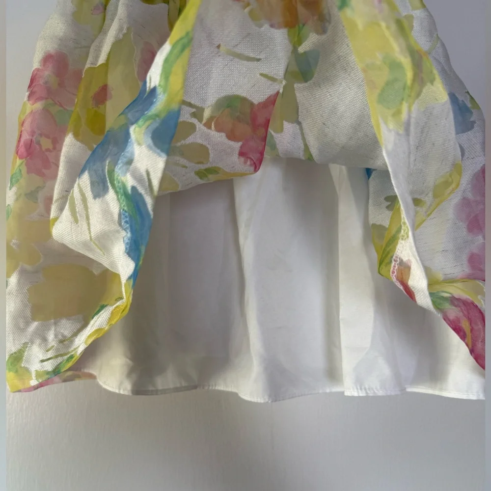 Iris & Ivy Children’s Floral Formal Dress Pink Yellow Blue White Bow 18 Months